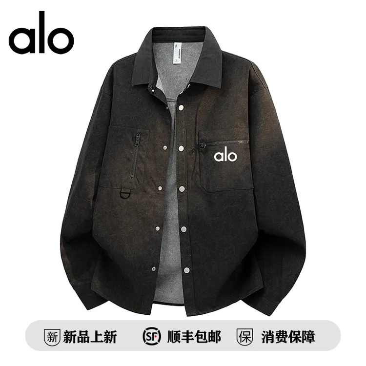 【官方奥特莱斯】alo潮牌 秋季港风复古长袖翻领衬衫户外休闲外套男