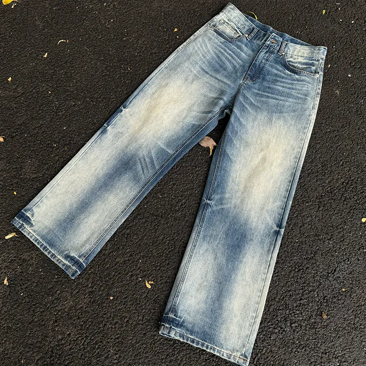 DM Tenacious 水洗蓝A字版型休闲直筒宽松cleanfit通勤百搭牛仔裤