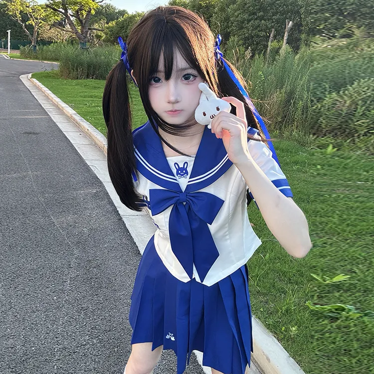 奈香JK原创【蓝樱兔】兔兔刺绣萌款水手服正版学生可爱制服套装