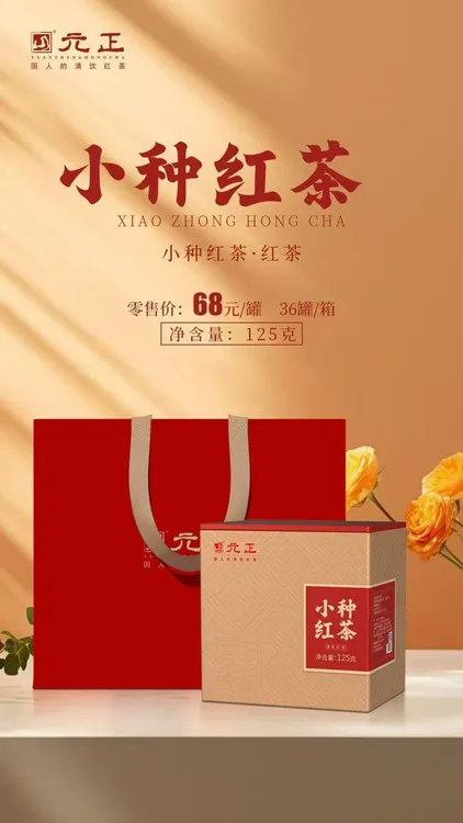 小种红茶清饮元正125克罐装福建口粮茶老味道