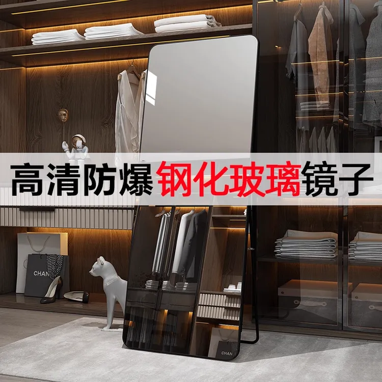 【钢化玻璃】家用防爆高端高档轻奢高级感全身镜落地镜穿衣镜试衣镜