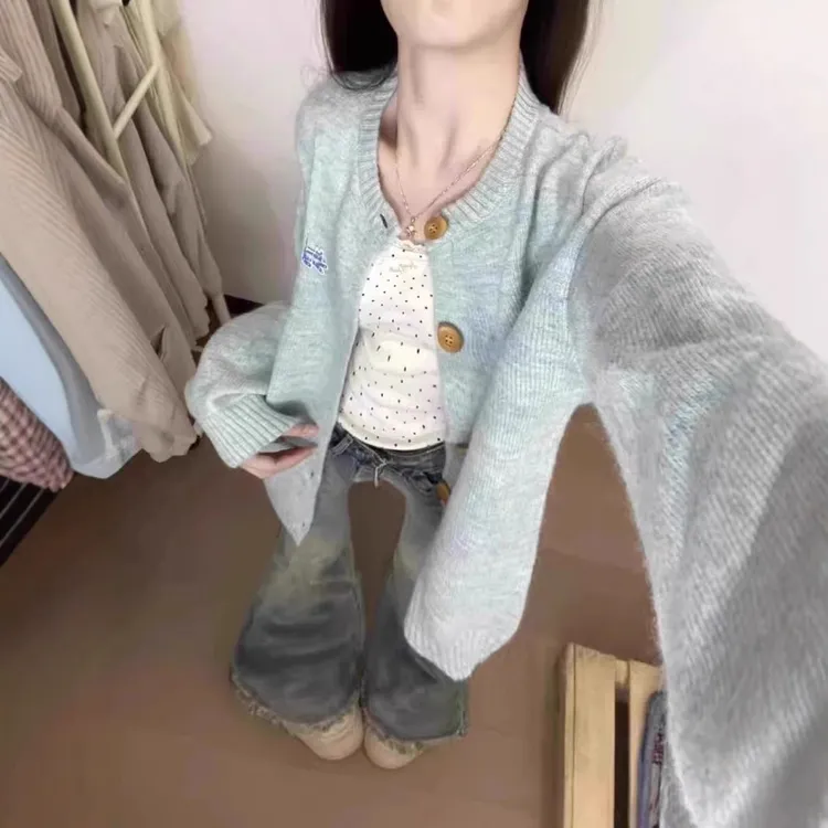 开衫宽松慵懒风超好看上衣针织衫外套甜美新款2025女毛衣秋季日系