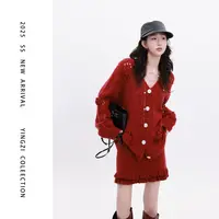颖子定制【心动赴约】立体花朵针织开衫上衣女镂空休闲百搭上衣9878
