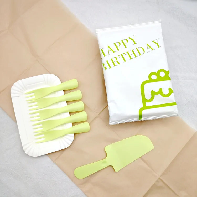 蛋糕盘子一次性生日蛋糕餐盘刀叉套组纸盘碟子叉勺蜡烛四合一餐具