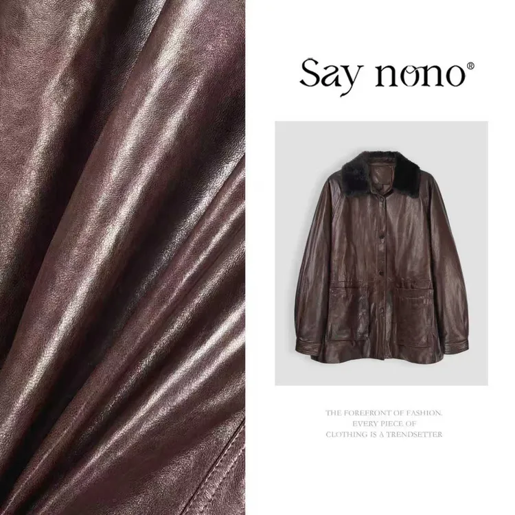懒猫nono│Saynono 时尚复古翻领百搭皮毛一体鹅绒服皮衣 GM0630XY