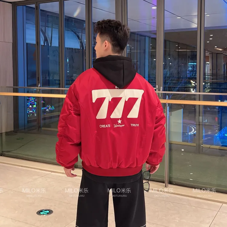 ML 【国标白鸭绒】 潮牌羽绒 连帽可拆棒球外套 轻奢高级感男女外套