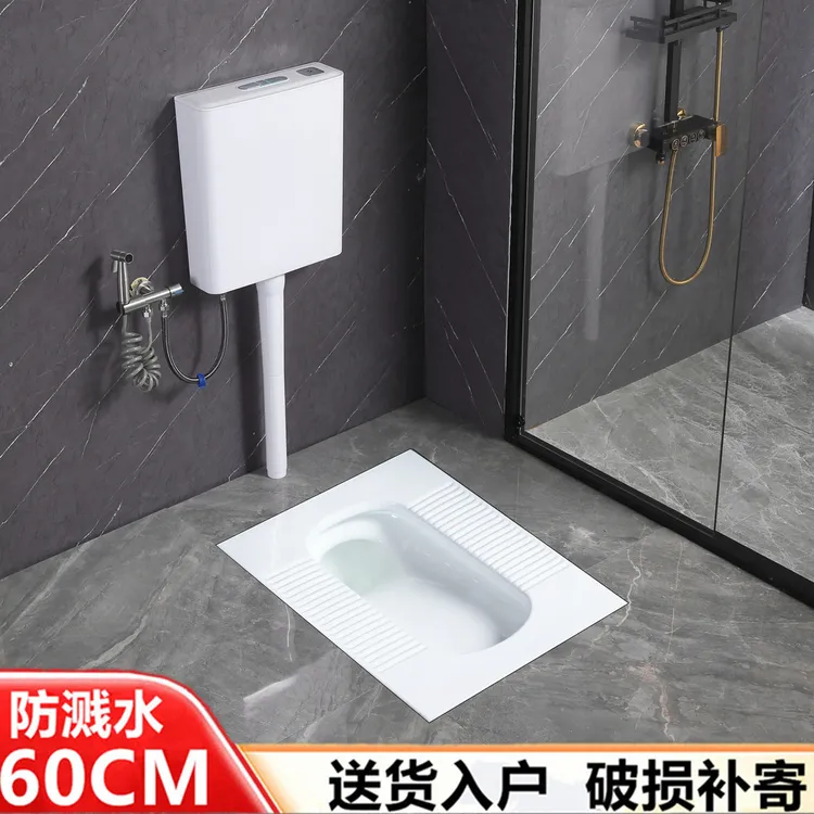 防溅水蹲坑加厚水箱整套卫生间厕所大款式大口径蹲便器防臭大便盆