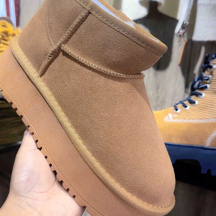 加绒保暖秋冬短筒休闲风冬季时尚雪地靴防滑