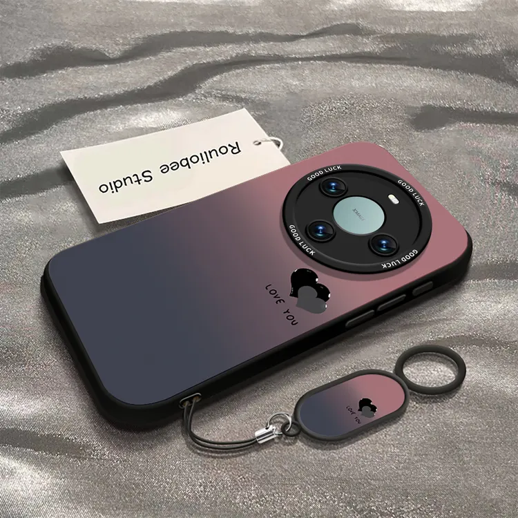 渐变爱心适用华为mate60pro手机壳新款mate60的m60pro+全包防摔十