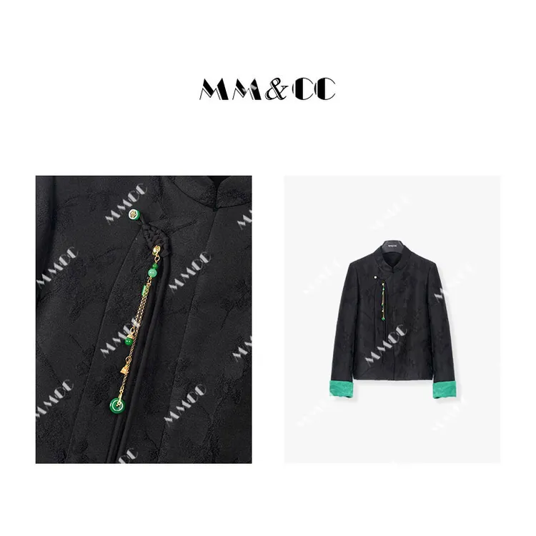 【青丘】新中式轻国风提花女装立领流苏盘扣高级感棉服E6871