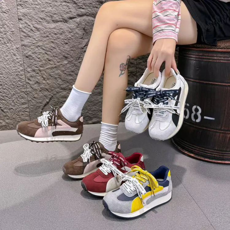 百搭舒适德训鞋女2025新款秋季皮面休闲鞋板鞋跑步运动鞋阿甘鞋女
