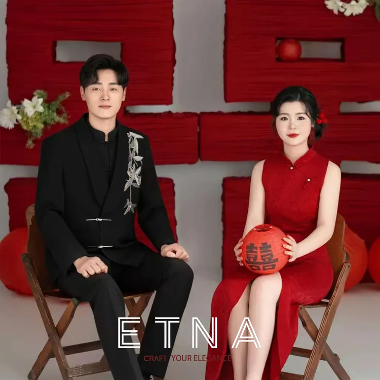 婚礼新中式西装男套装秋冬中山装新郎2025新款结婚订婚西服套装