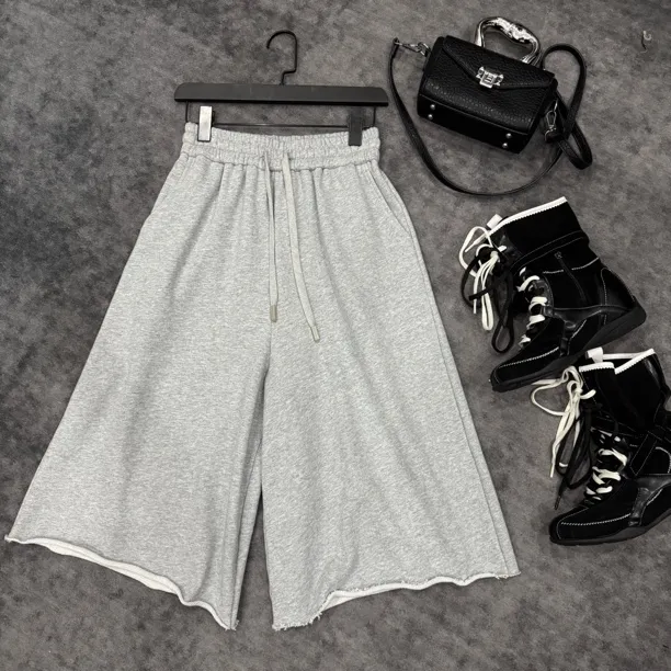 欧货重磅宽松版休闲八分裤