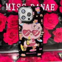 【套啤闪粉黑皮kt-磁吸壳】适用于iPhone15promax/14/13