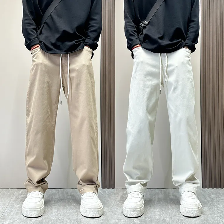 秋季新款卡其色休闲裤男款微锥小脚裤痞帅韩版潮流男士百搭长裤子