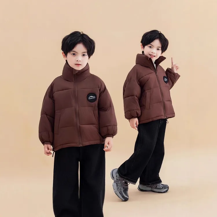2025新款儿童立领羽绒棉服男童女童秋冬季中大童加厚外套时尚帅气