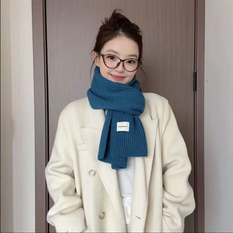 【正版24X160CM】韩版围巾纯色加厚冬季秋冬柔软INS针织保暖披肩