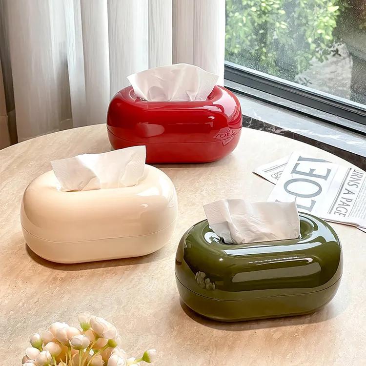 尊慕斯洞石纸巾盒客厅茶几轻奢高级感桌面装饰摆件抽纸盒餐巾纸盒