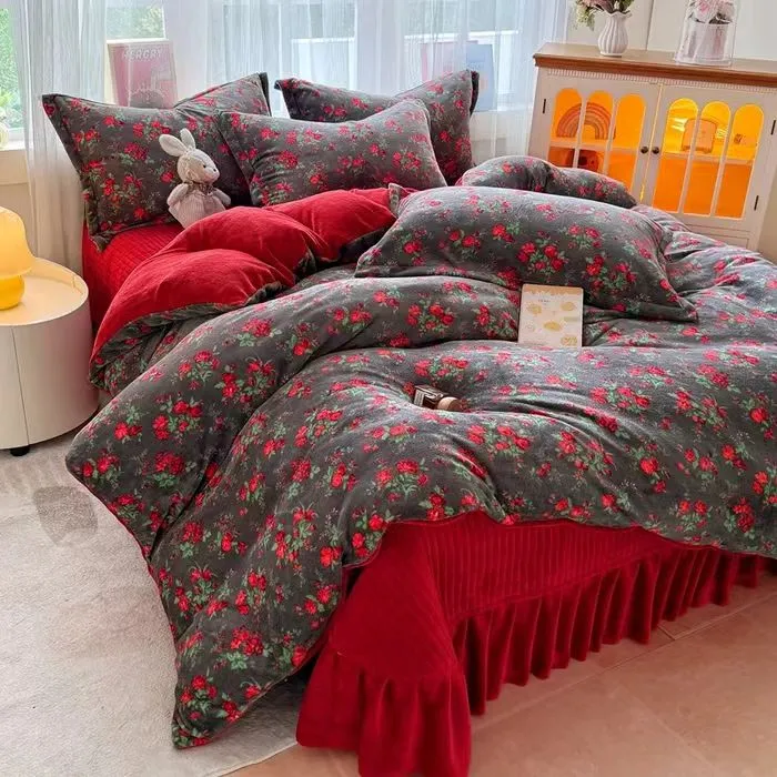 【粉丝专属】新款牛奶绒床盖款四件套牛奶绒床上用品