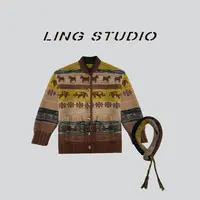 LING/STUDIO『嘉年华』100%绵羊毛设计感毛衣开衫围巾套装5091527