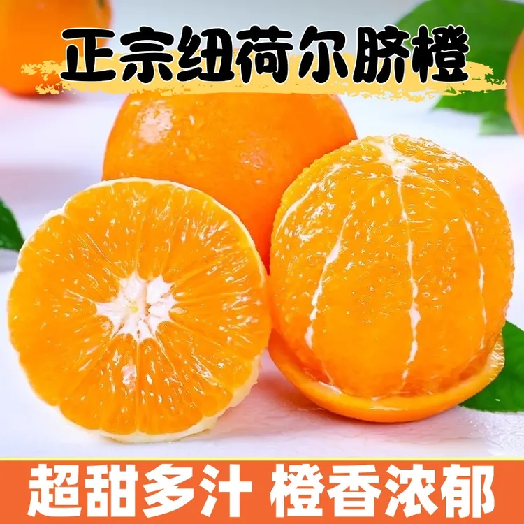 正宗纽荷尔脐橙榨汁新鲜橙子非赣南手剥当季果冻香甜橙5/9斤包邮