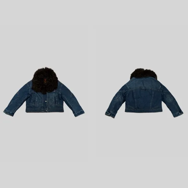 Aila|冬季新款休闲时尚领子可拆卸羽绒牛仔外套时尚羽绒服短款