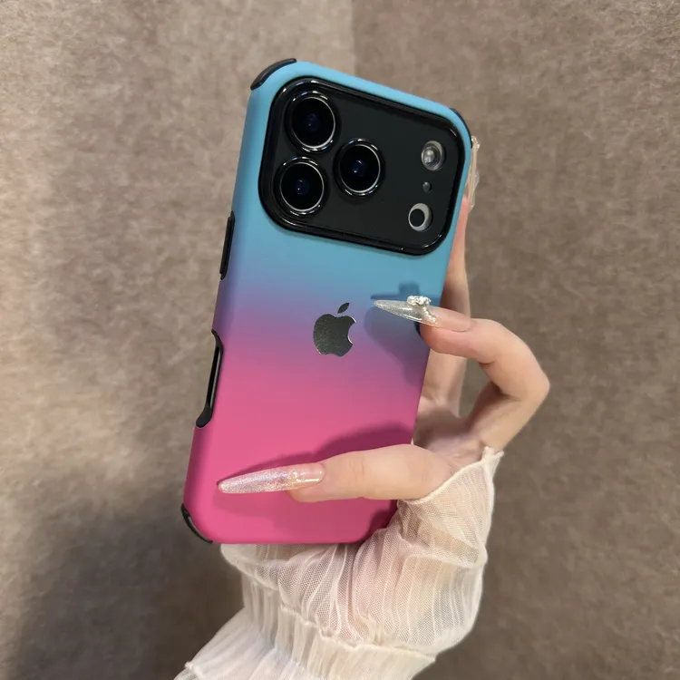 二合一防摔渐变适用苹果17promax手机壳全包16晕染15小众14女款13