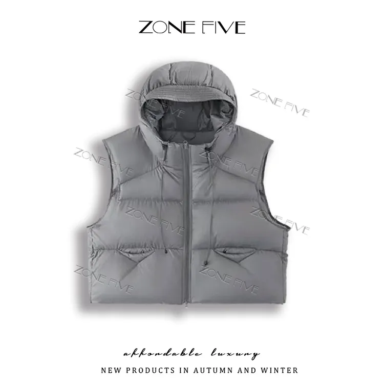 【zonefive】白金鹅2.0 ll萌萌酱马甲新国标云感连帽90羽绒服BLL-XJ