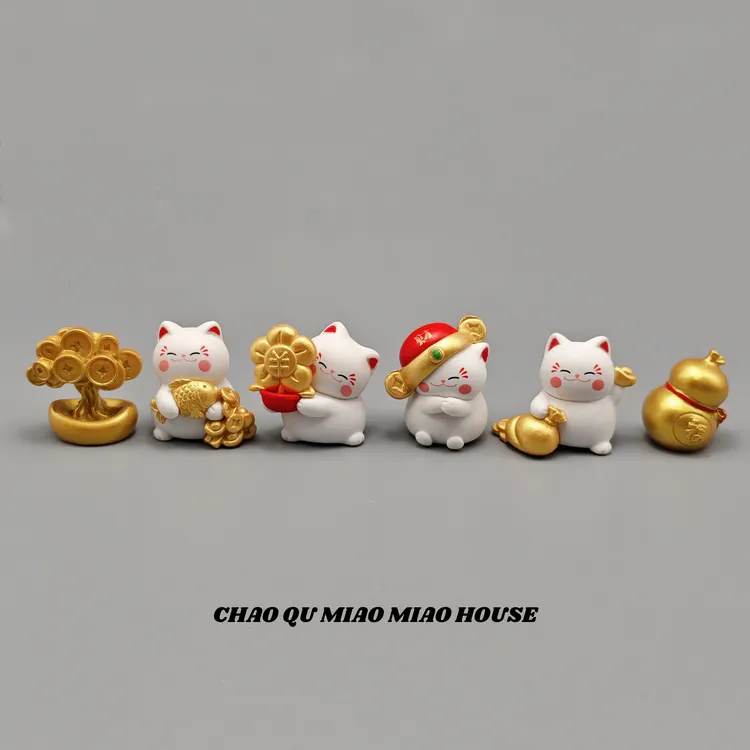 无聊招财猫陪你上班桌面小摆件治愈系情绪稳定解压摆件车内小饰品