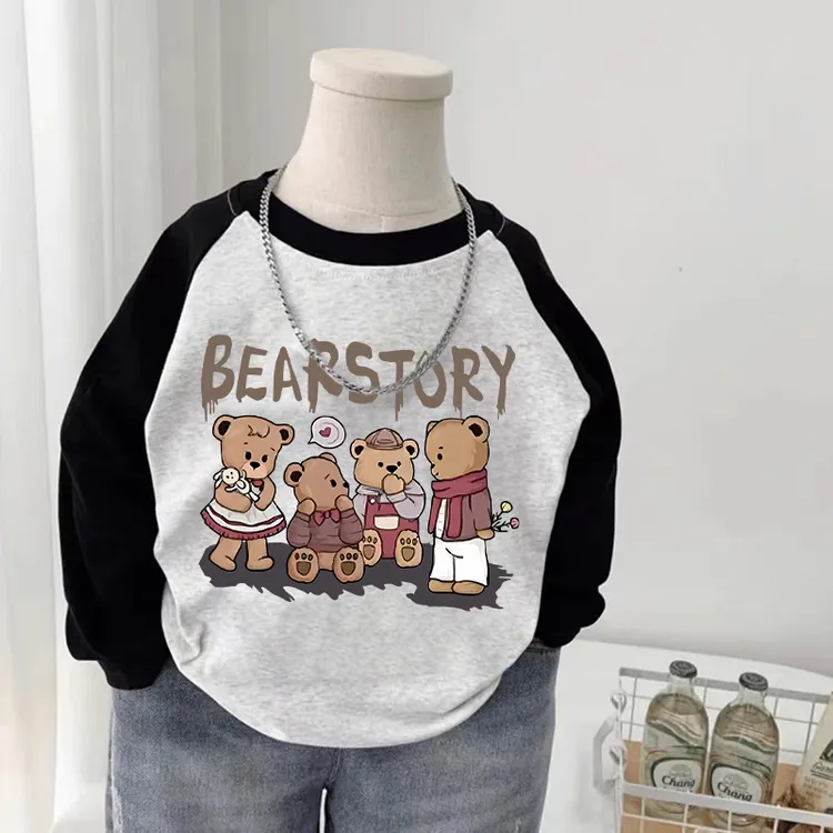 纯棉儿童长袖T恤男女童卡通小新上衣中小童男宝宝洋气可爱打底衫t