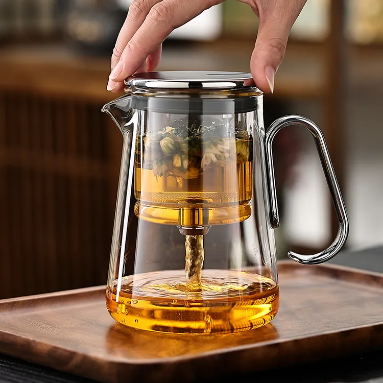 飘逸杯全玻璃茶水分离杯过滤懒人泡茶壶功夫茶具磁吸旋转泡茶杯