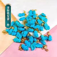 【品众李姐】金芒伴鱼②18K金海星搭配绿松石暴力玉化蓝锦鲤小挂坠