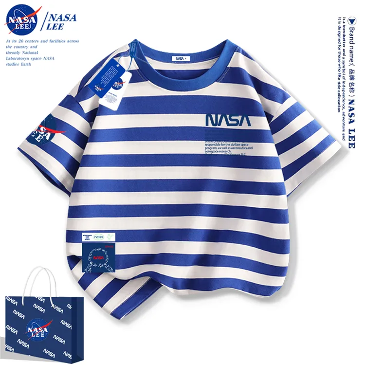 NASA潮流男童短袖t恤潮2026新款纯棉夏季中大童半袖儿童女童夏装