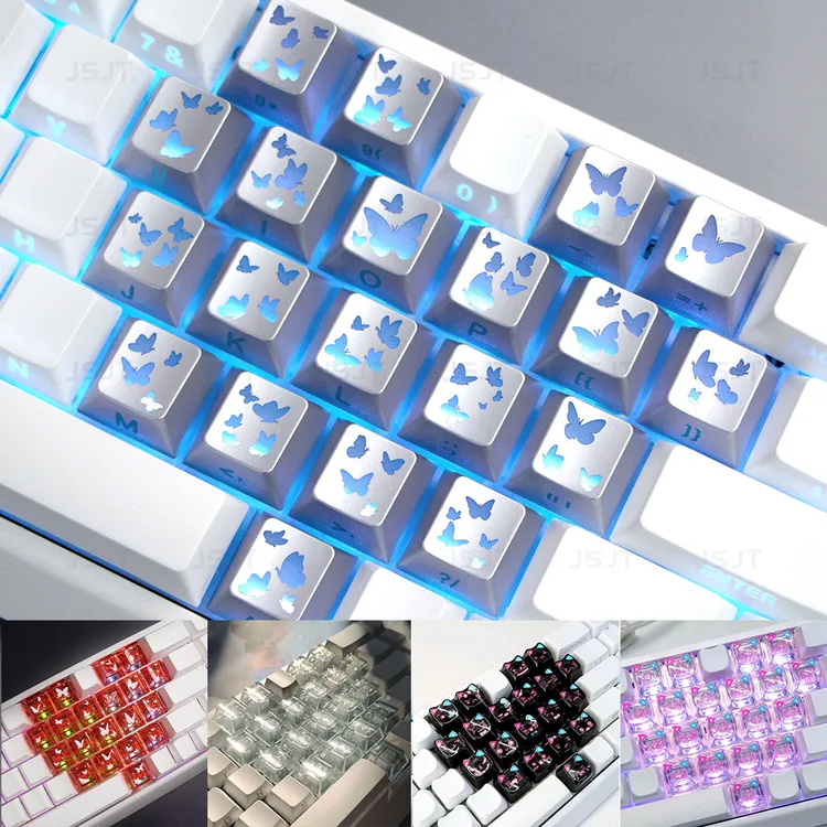 爱心大合集多款键帽蝴蝶银色蝴蝶迈从ace68air蝴蝶键帽键盘推荐