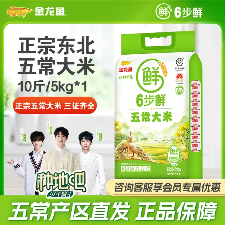 金龙鱼【非2025新米】6步鲜五常大米10斤东北黑土地大米优选产区