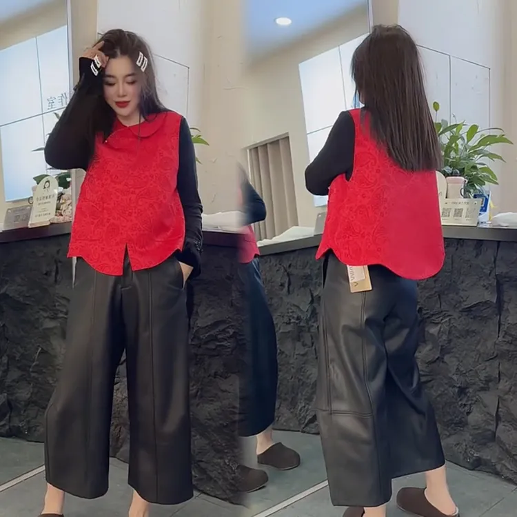 2025秋冬新款时尚显瘦气质网红高档套装女高级百搭宽松大码两件套
