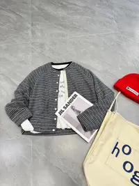 FUJIA STYLE新款气质休闲百搭时尚复古舒适条纹外套WT238