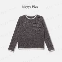【艺术展】Mayya Plus麦芽定制气质显瘦流光风毛织上衣32537279