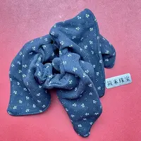 藏青碎花方巾发圈MH102 MH