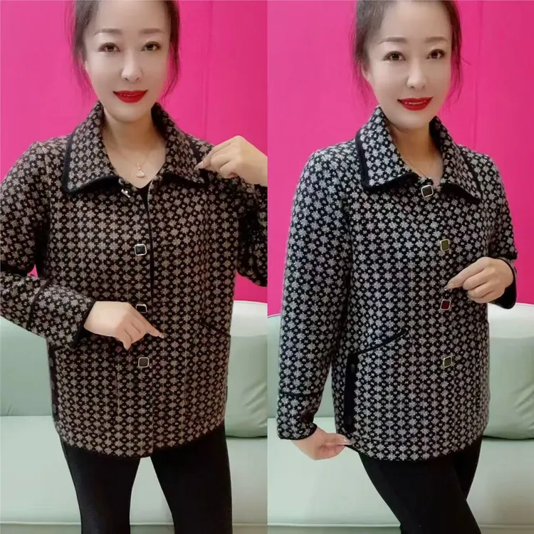 新款秋冬季妈妈中老年休闲外套
