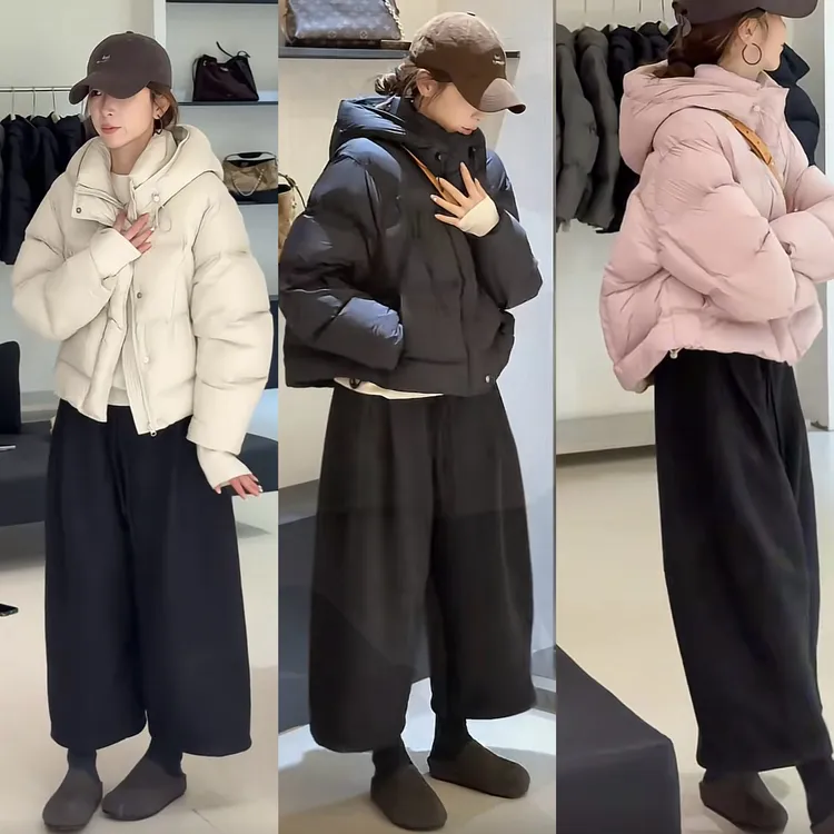 爆款高级感泡芙连帽羽绒服女2025冬爆款时尚保暖超好看面包服上衣