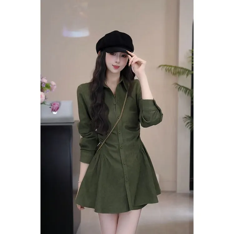 YUANLIANSU/圆脸酥【温澜潮生】法式polo领连衣裙+短裤两件套女秋季