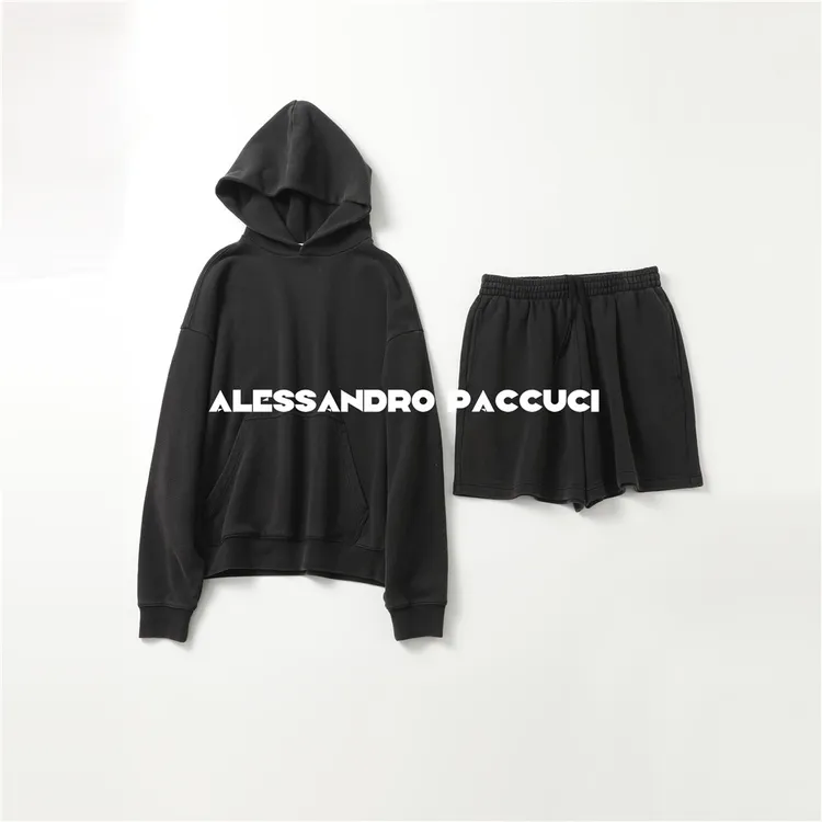 AP洛哥53135TW/53220KD【休闲拍档】纯棉起球风连帽卫衣/松紧腰短裤