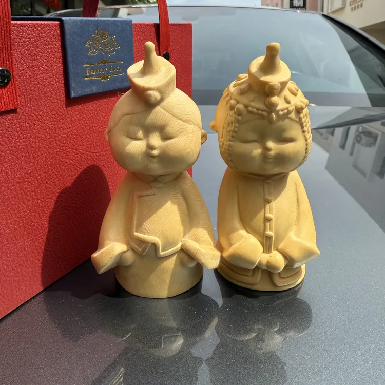 情侣木雕摆件 结婚送礼