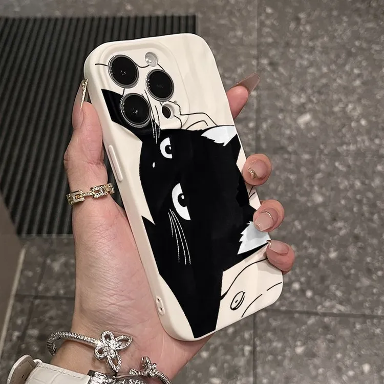 疲惫猫咪适用苹果17/16Pro手机壳14/15promax褶皱全包13pro防摔软