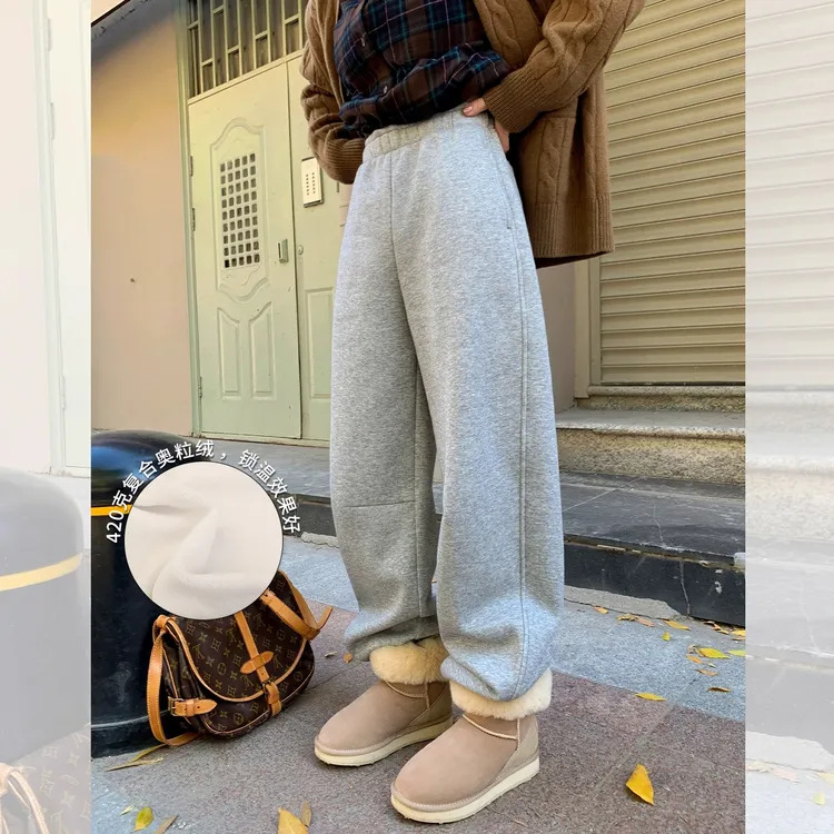 莉贝琳sisy店主自留~锁温卫裤 奥粒绒加绒休闲裤S25101TR07