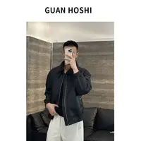 【冠什么希男装】冬季「皮质与绒感的二重奏」重磅复古水洗皮衣外套男