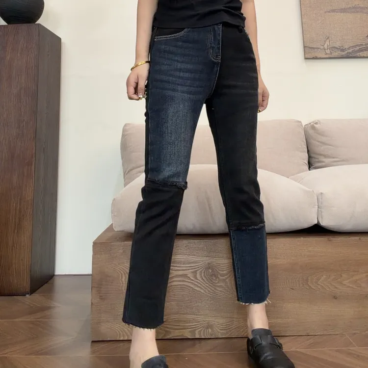 museguhui/木色古汇8122#气质秋款时尚百搭直筒牛仔裤M裤长85左右