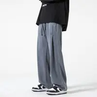 66590水洗做旧休闲运动卫裤春秋季宽松美式复古学院风长裤