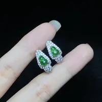 【小北好物】翡翠葫芦耳扣尺寸约4*6mm【多样性发一件】2QS34X29